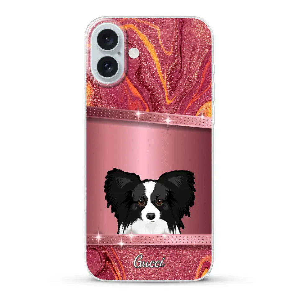 Peeking Dogs Glitter Look - Personalised Phone Case