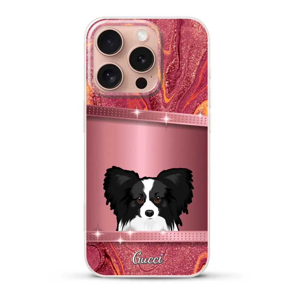 Peeking Dogs Glitter Look - Personalised Phone Case