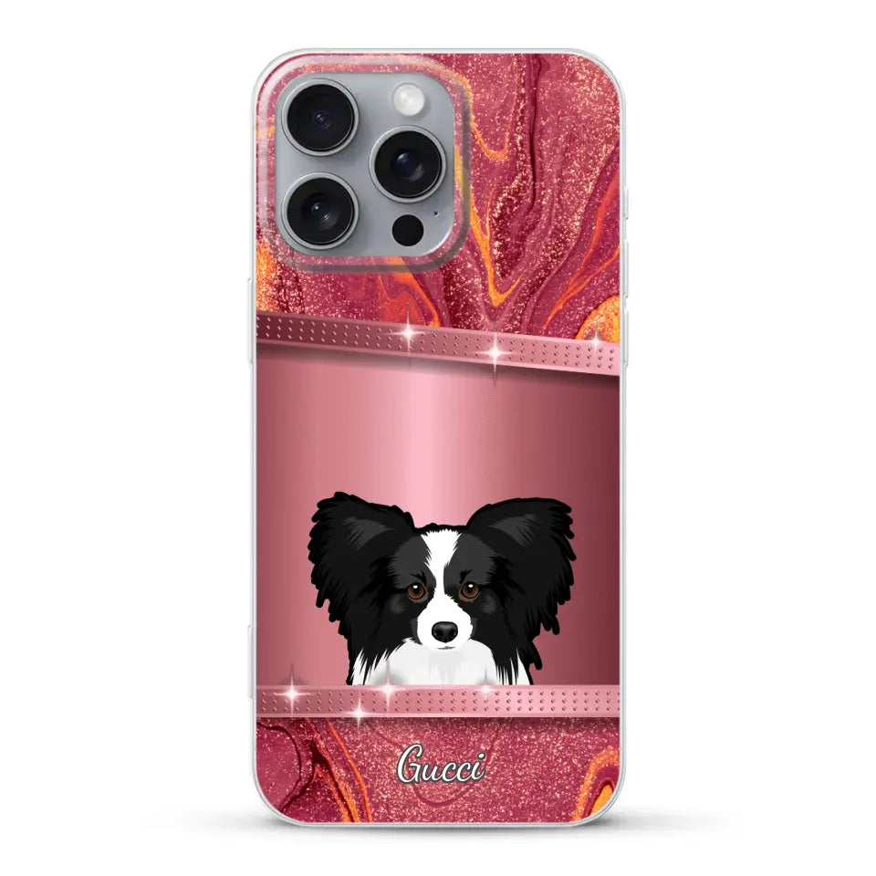 Peeking Dogs Glitter Look - Personalised Phone Case