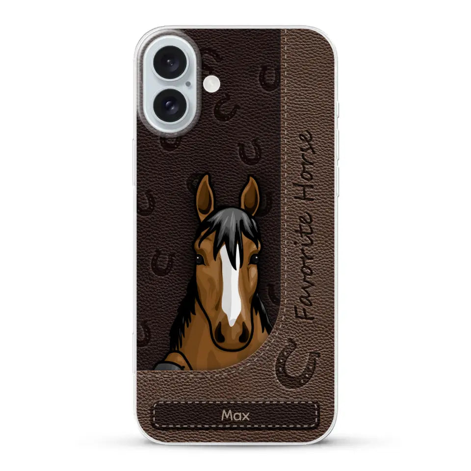 Peeking horses leather Look - Personalised Phone Case