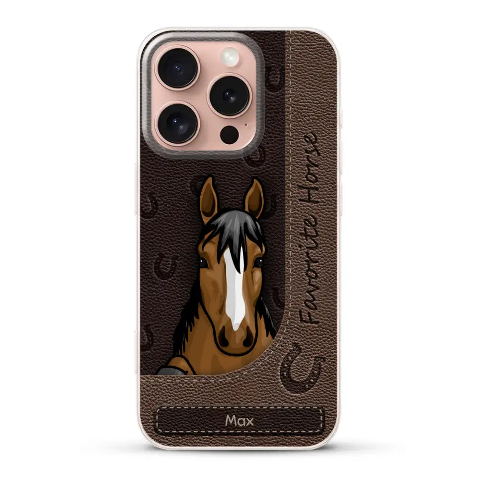 Peeking horses leather Look - Personalised Phone Case