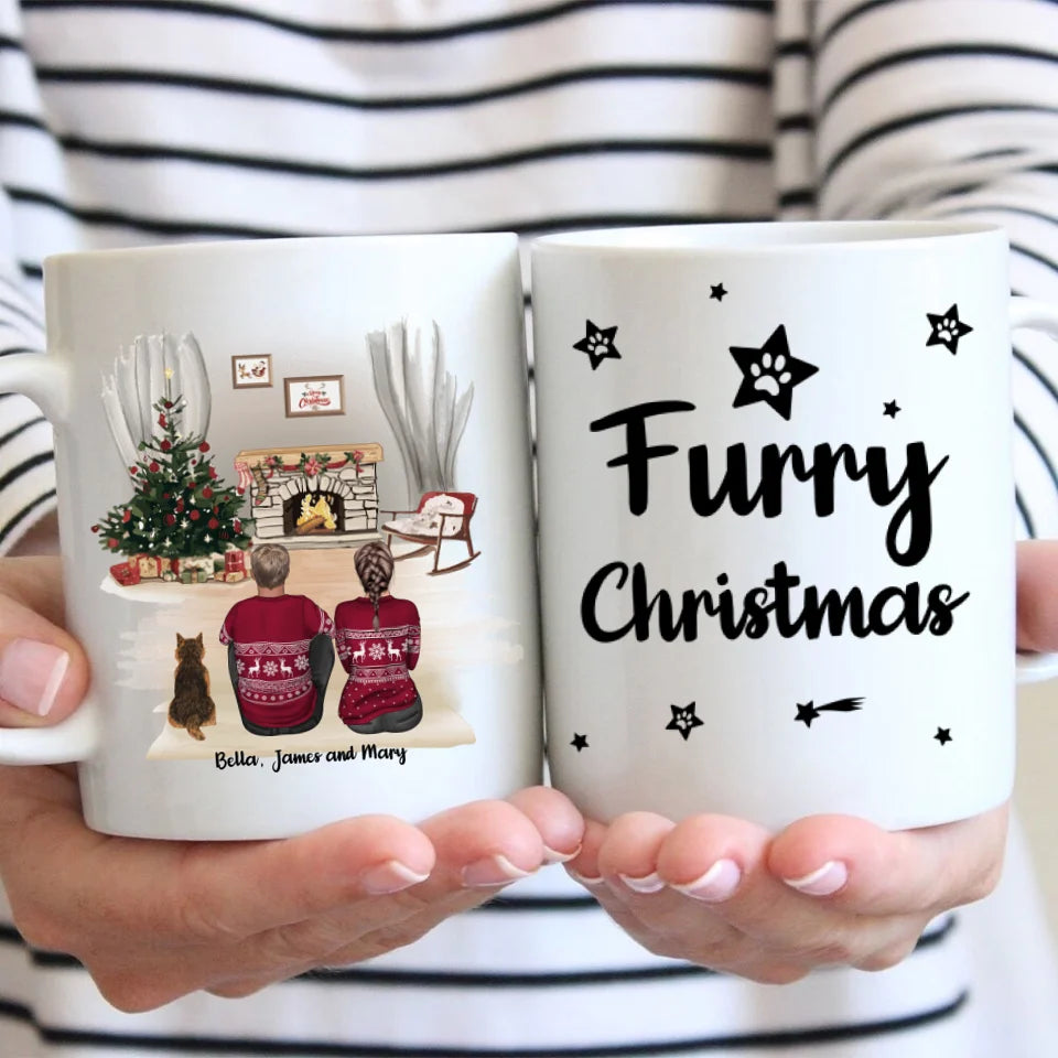 Couple by the fireplace - Personalised Mug