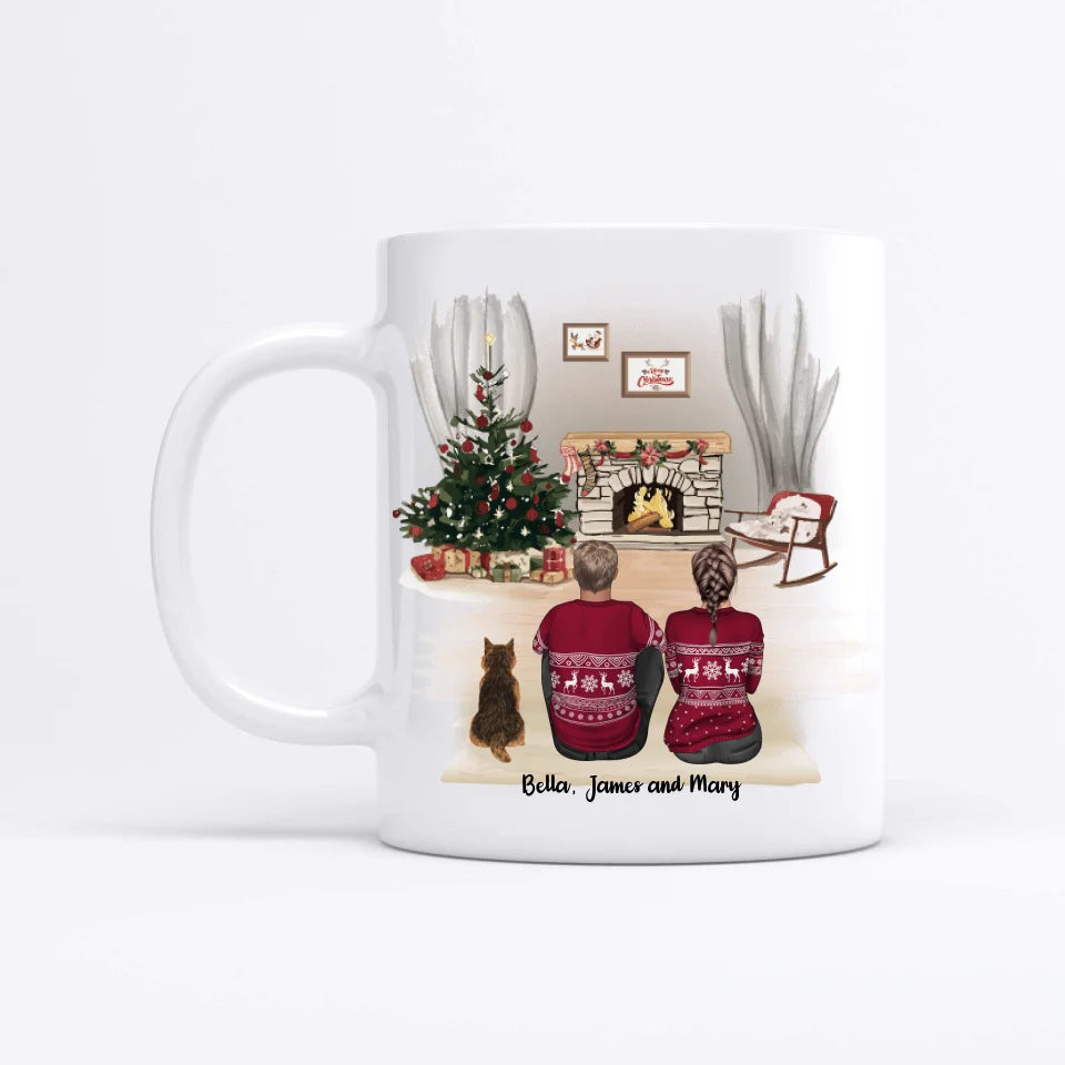 Couple by the fireplace - Personalised Mug