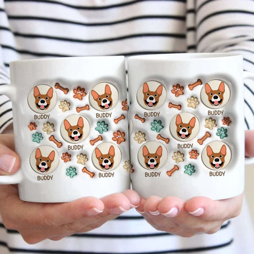 Cute pet heads (3D look) - Personalised Mug