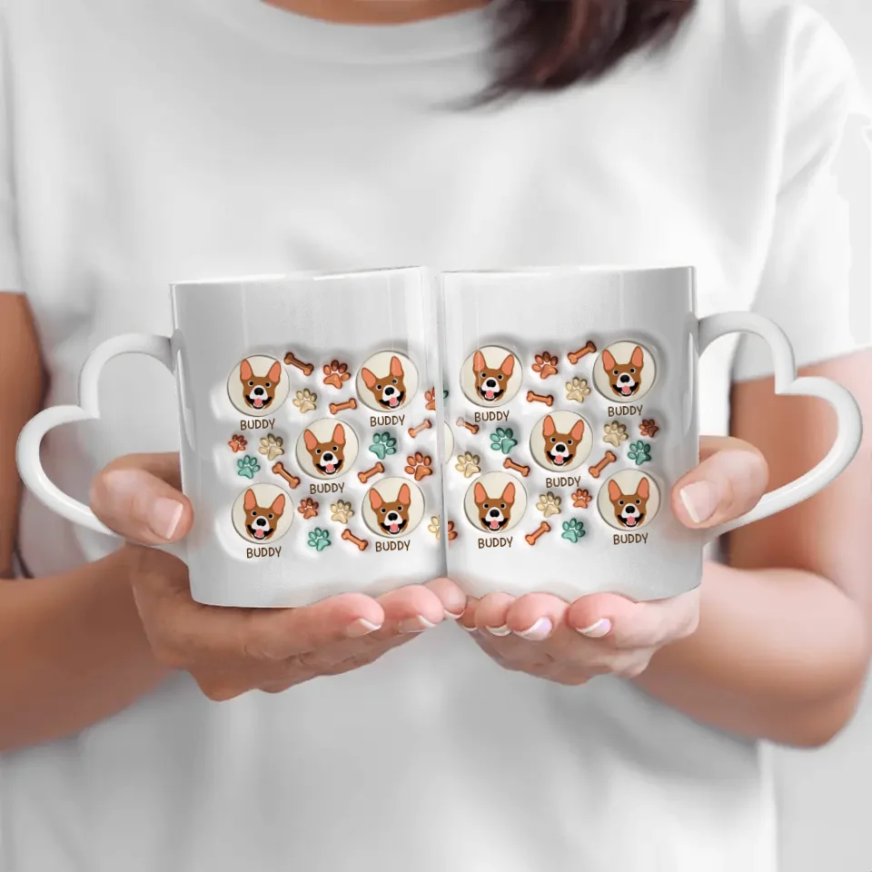 Cute pet heads (3D look) - Personalised Mug