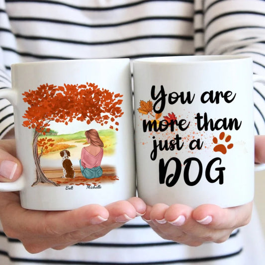 Woman and dog under the tree - Personalised mug