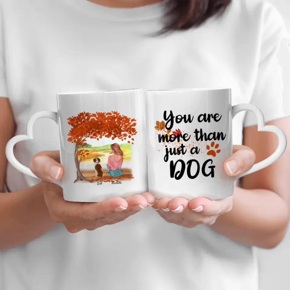 Woman and dog under the tree - Personalised mug