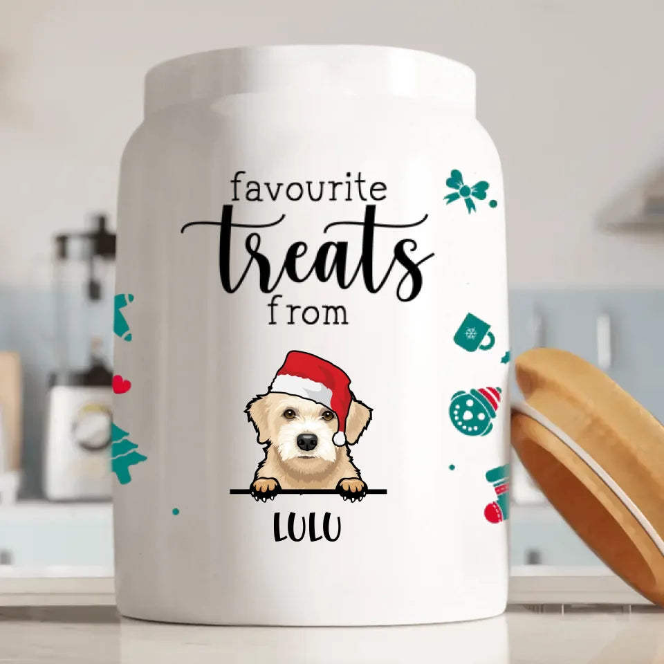 Favourite treats (Christmas Edition) - Personalised treat jar