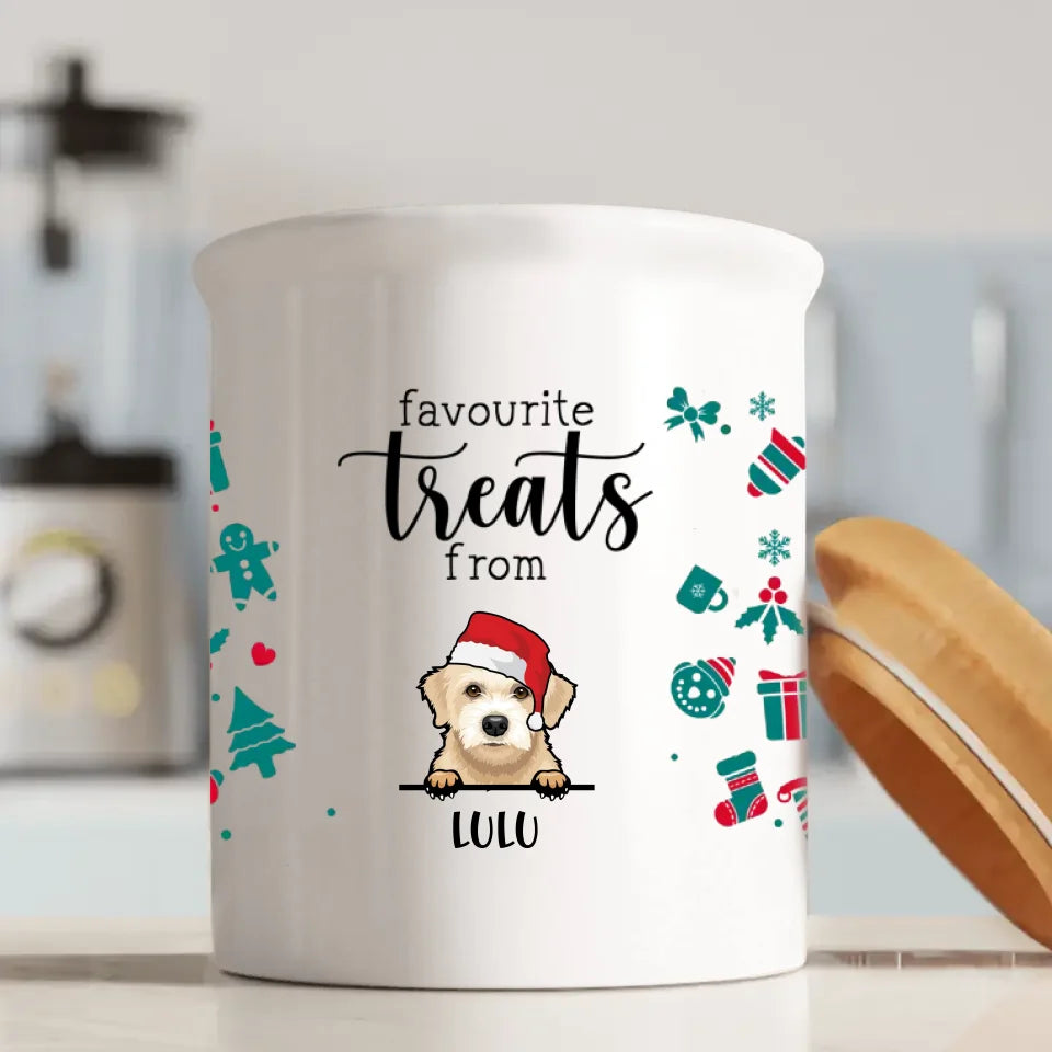 Favourite treats (Christmas Edition) - Personalised treat jar