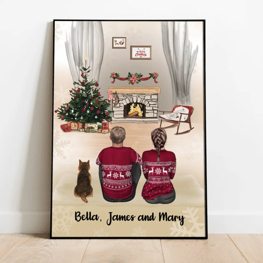 Couple by the fireplace - Personalised Poster