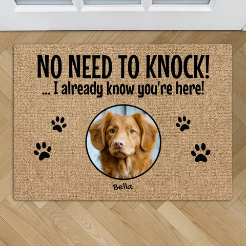 No need to knock with photo - Personalised doormat - Featured Image