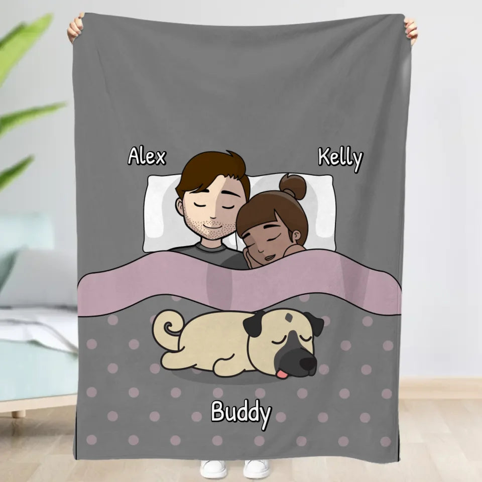 Cuddling with our floofs - Personalised blanket