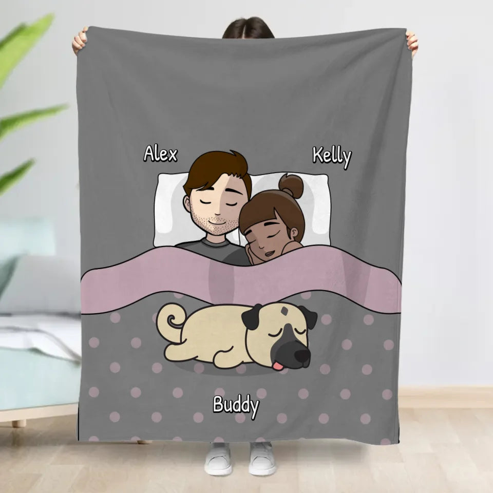 Cuddling with our floofs - Personalised blanket