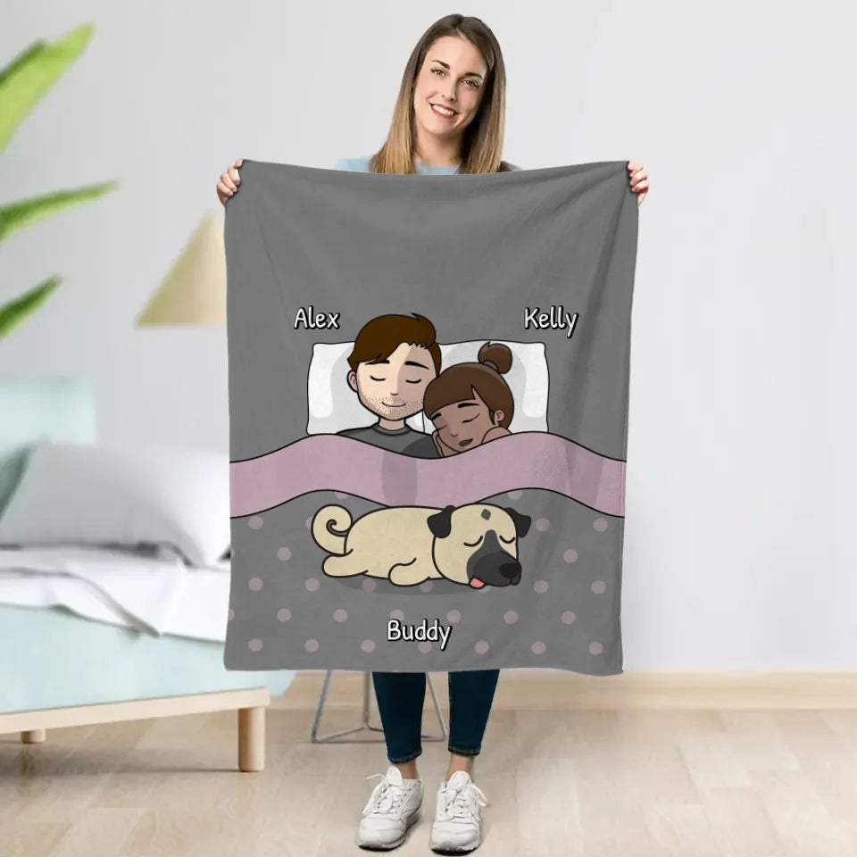 Cuddling with our floofs - Personalised blanket