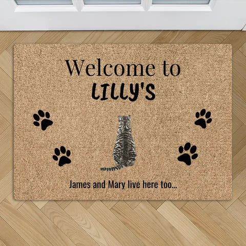 Welcome to (cats) - Personalised doormat - Featured Image