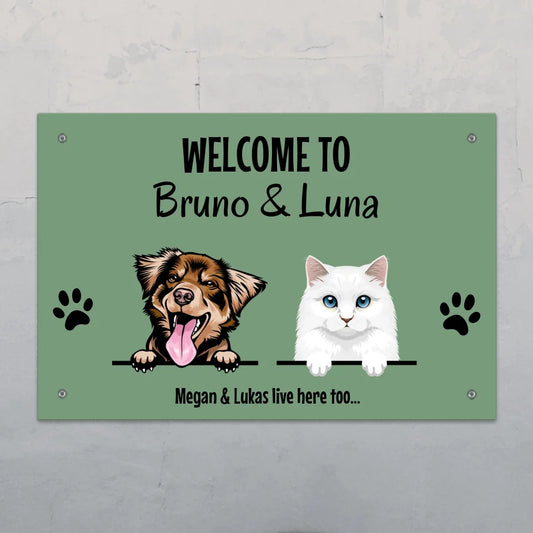 Peeking pets - Personalised door sign