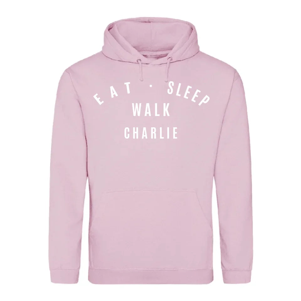 Eat Sleep Walk - Personalised hoodie