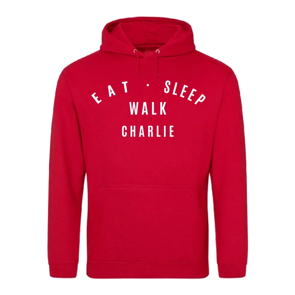 Eat Sleep Walk - Personalised hoodie