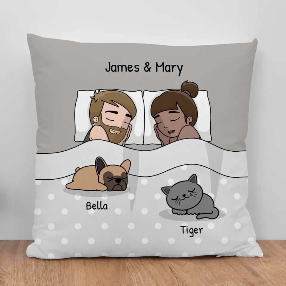 Cuddle time with pets - Personalised Pillow