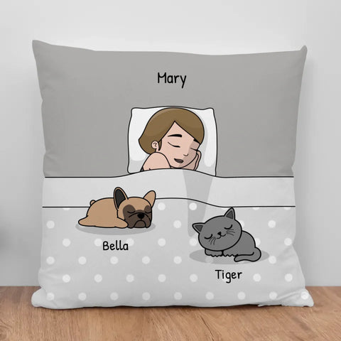 Cuddle time with pets Single - Personalised Pillow - Featured Image