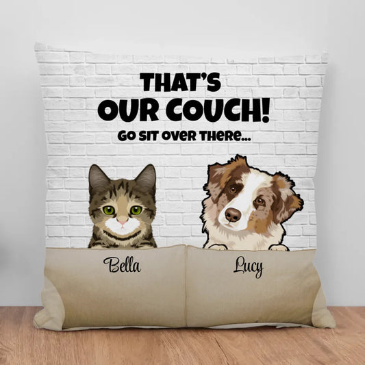 Our couch (dogs & cats) - Personalised Pillow