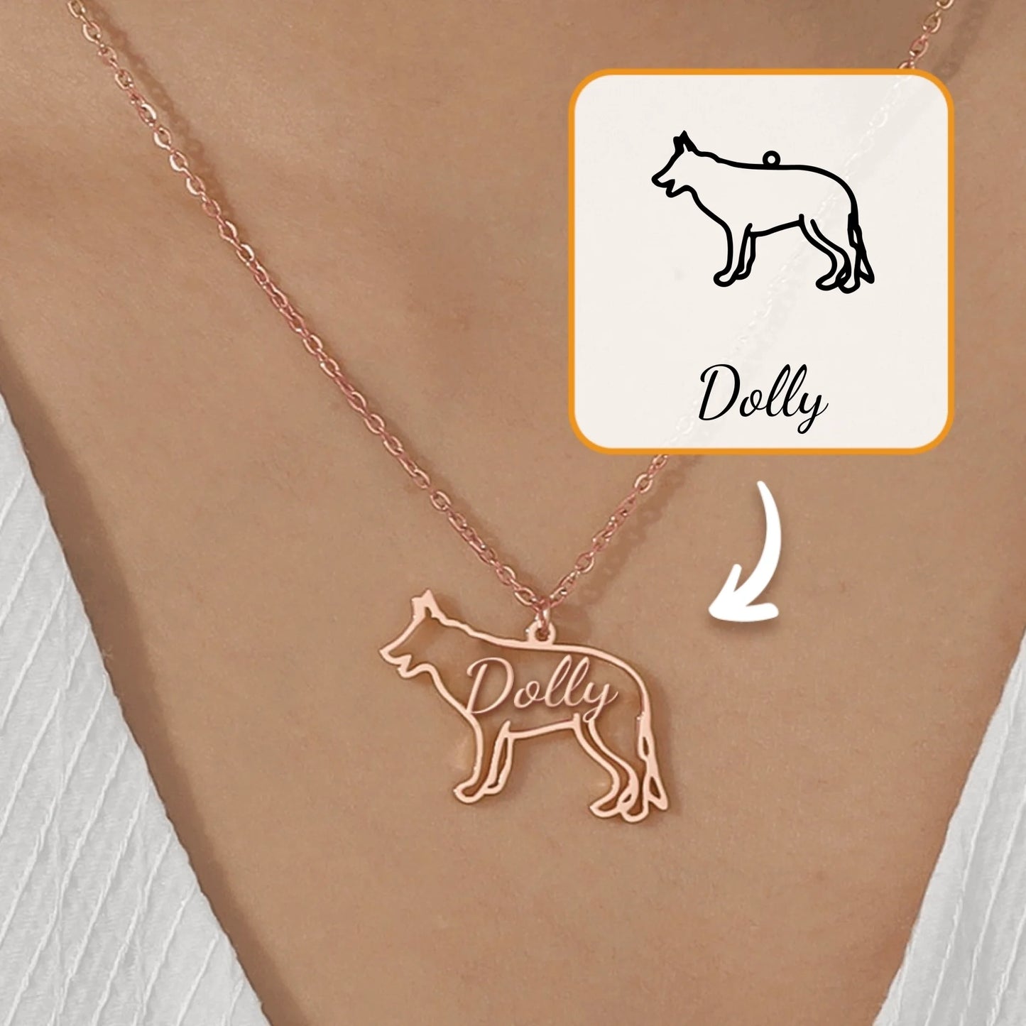 Dog Silhouette - Personalised Necklace