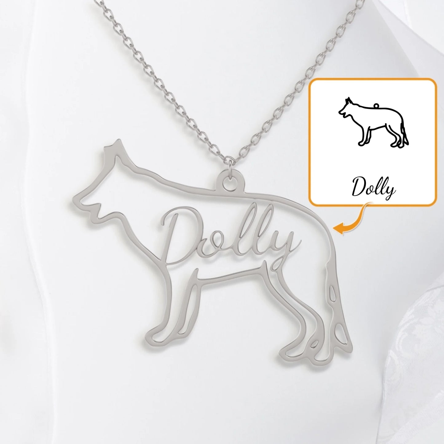 Dog Silhouette - Personalised Necklace