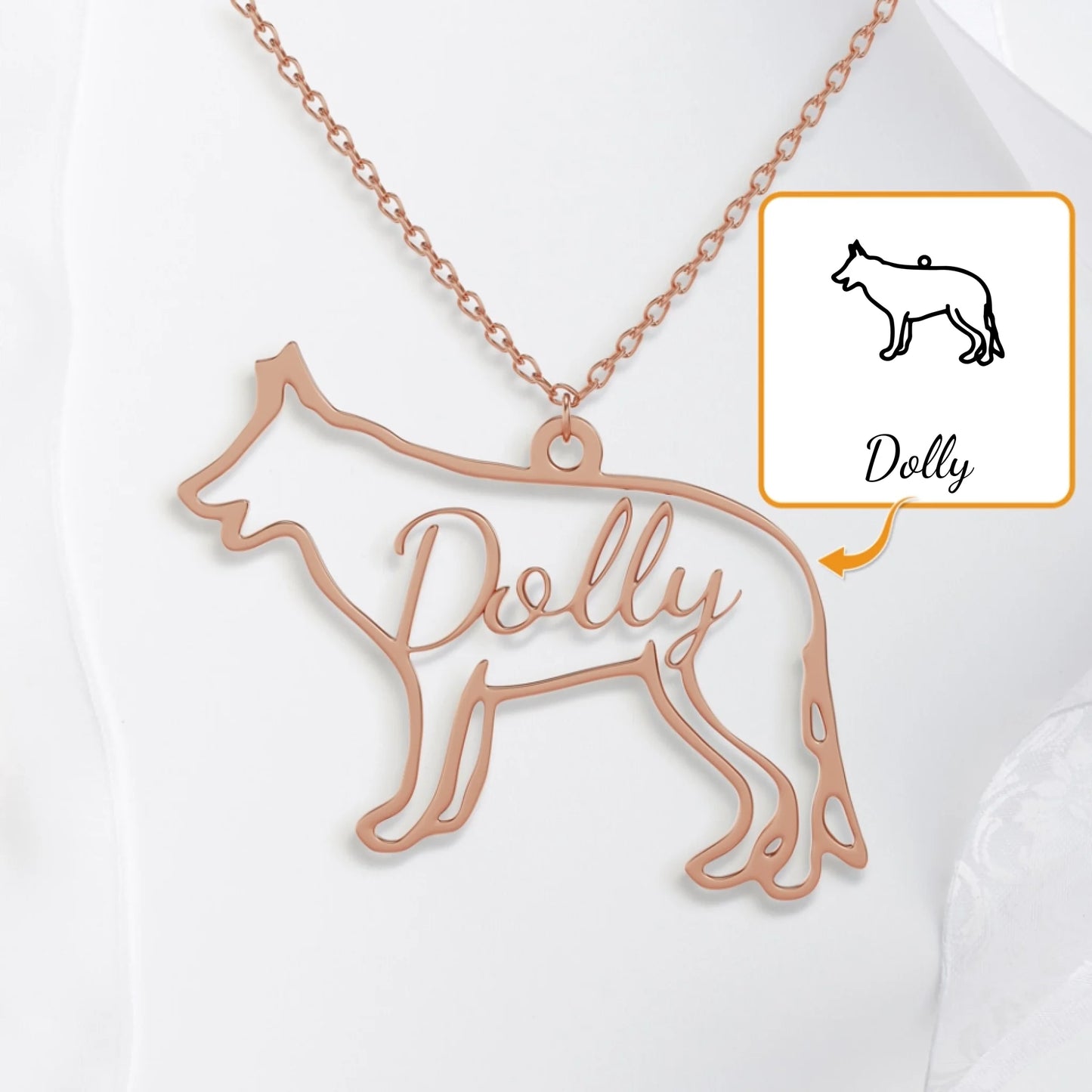 Dog Silhouette - Personalised Necklace