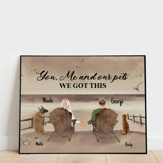 You, me and our pets -  Personalised poster