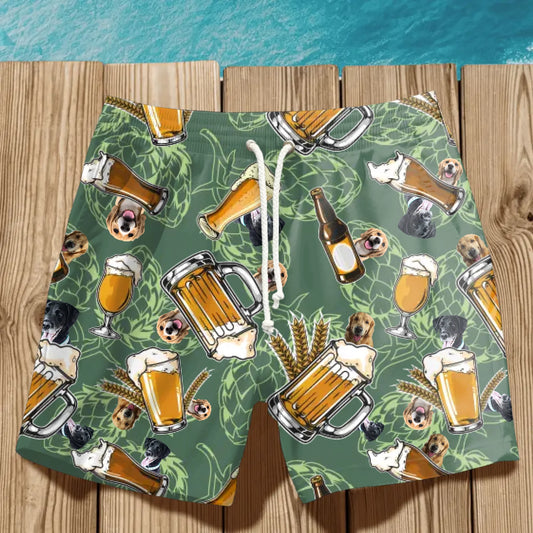 A beer with my pets - Personalised swim shorts