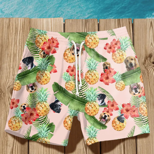 Tropical peeking pets - Personalised swim shorts