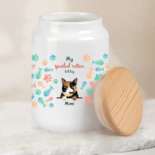 Spoiled kitty - Personalised Treat Jar