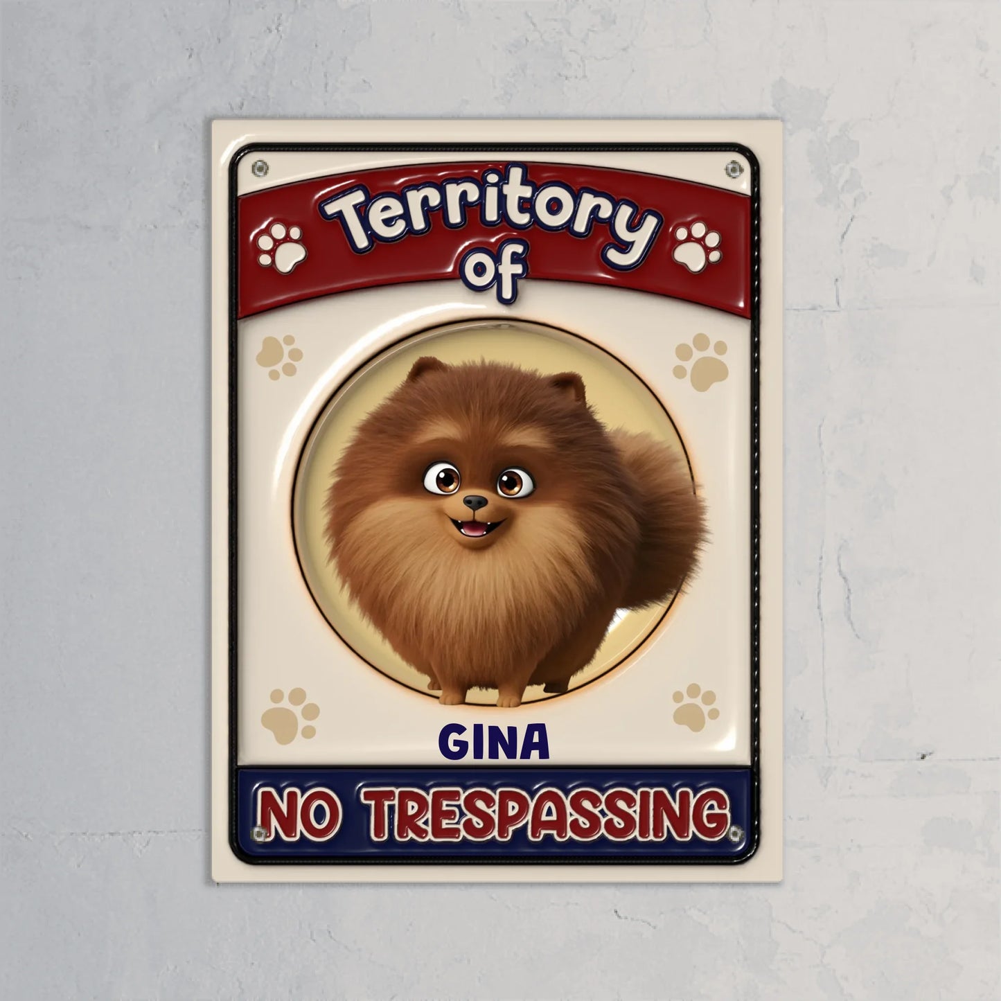 Territory of (3D look) - Personalised Door Sign