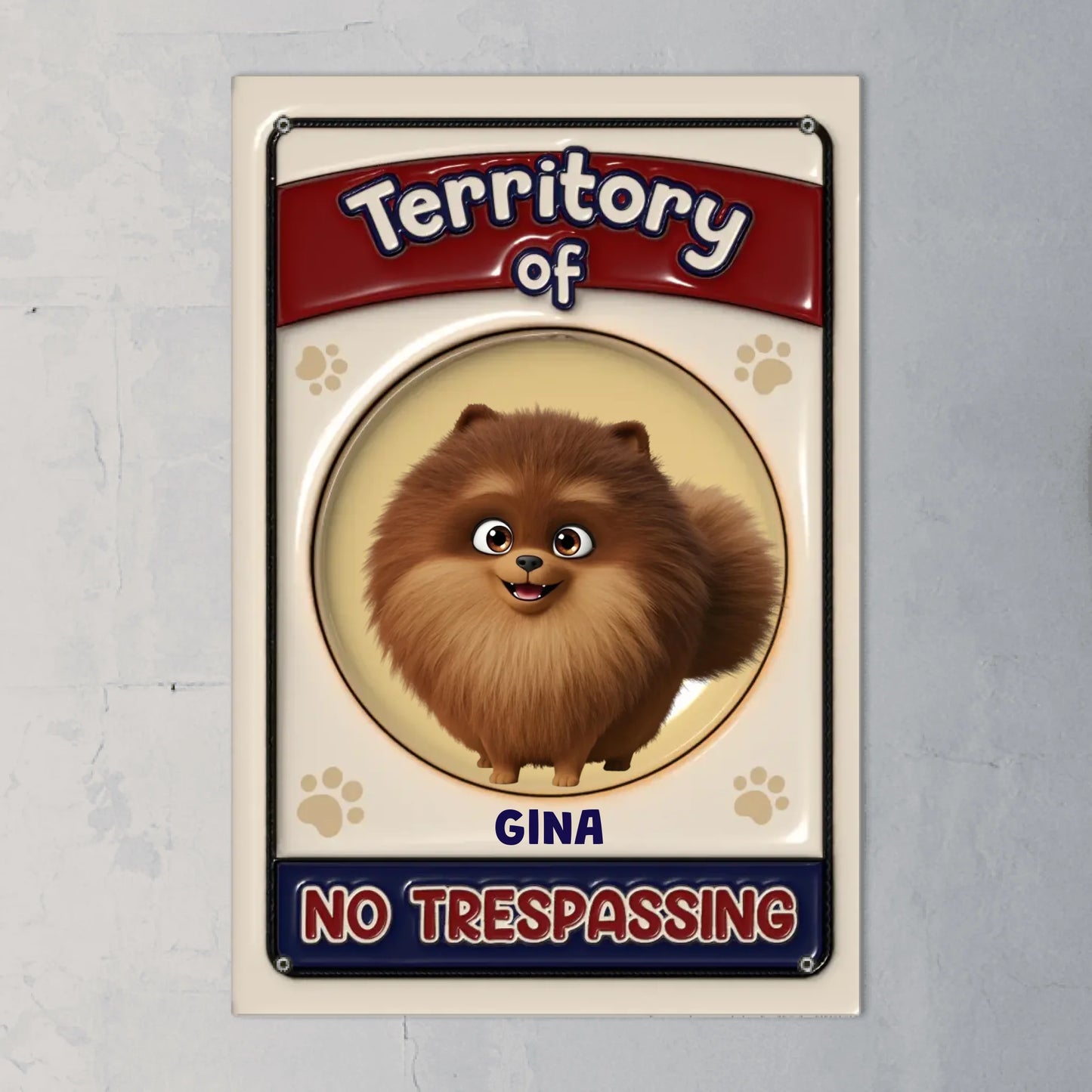 Territory of (3D look) - Personalised Door Sign