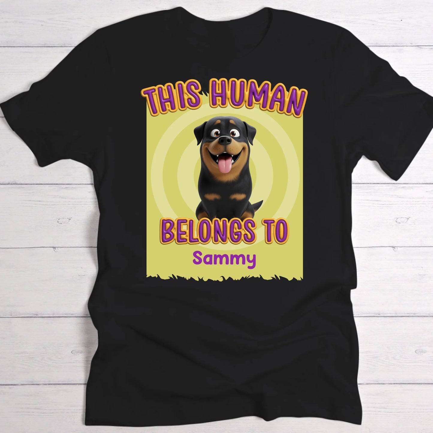 This human belongs to me - Personalised T-Shirt
