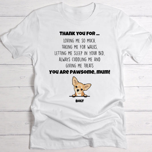 Thank you dog mum - Personalised T-Shirt