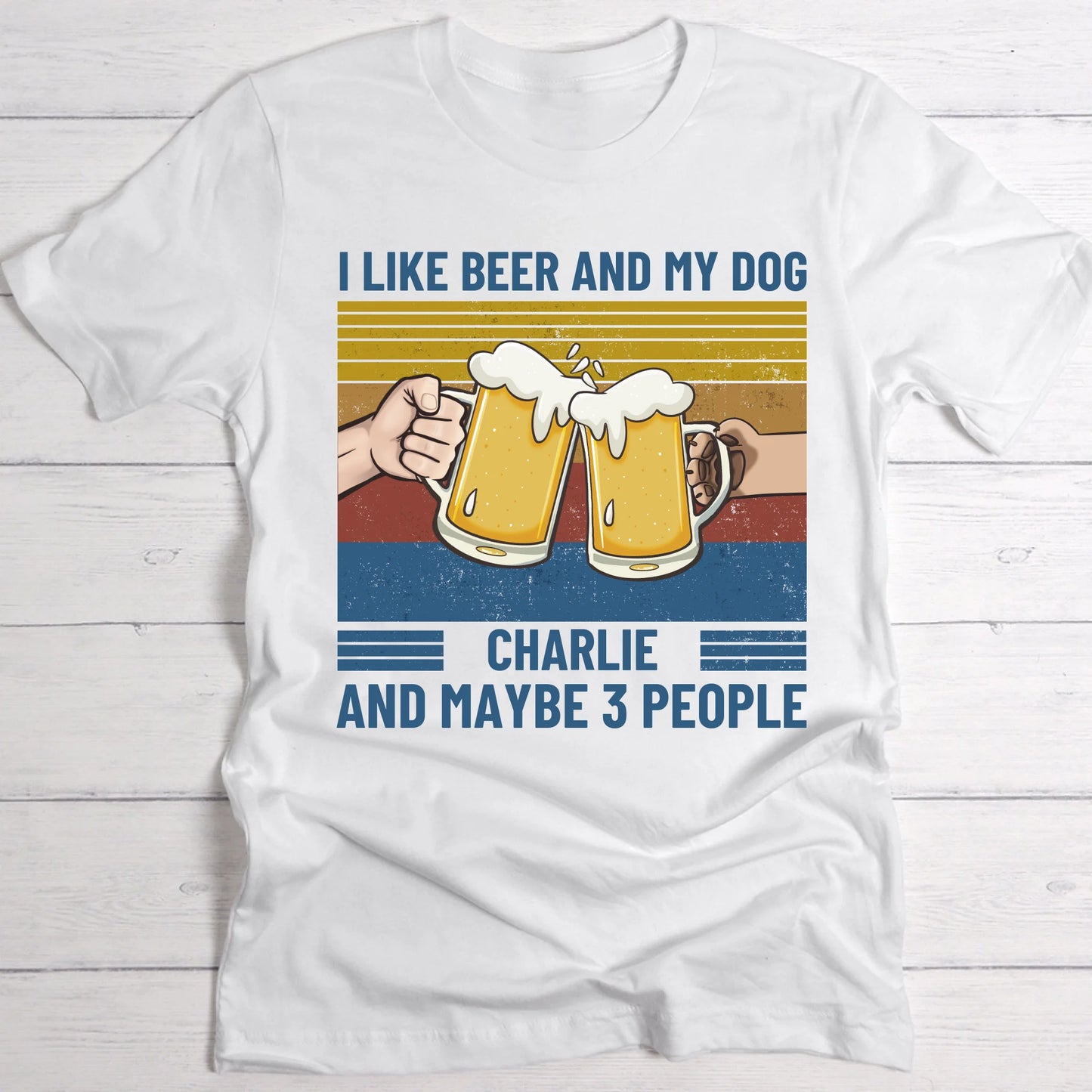 I like beer and my dog - Personalised T-Shirt