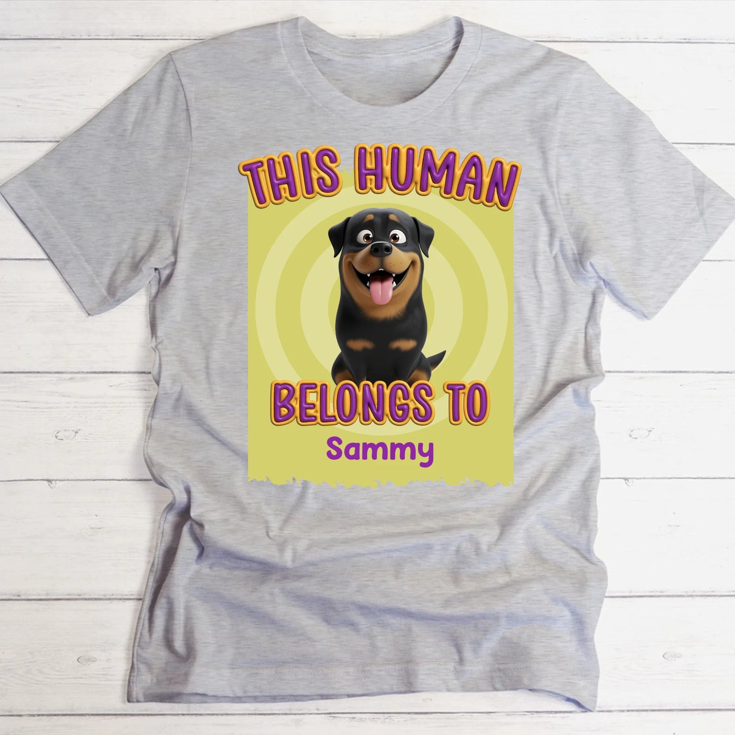 This human belongs to me - Personalised T-Shirt