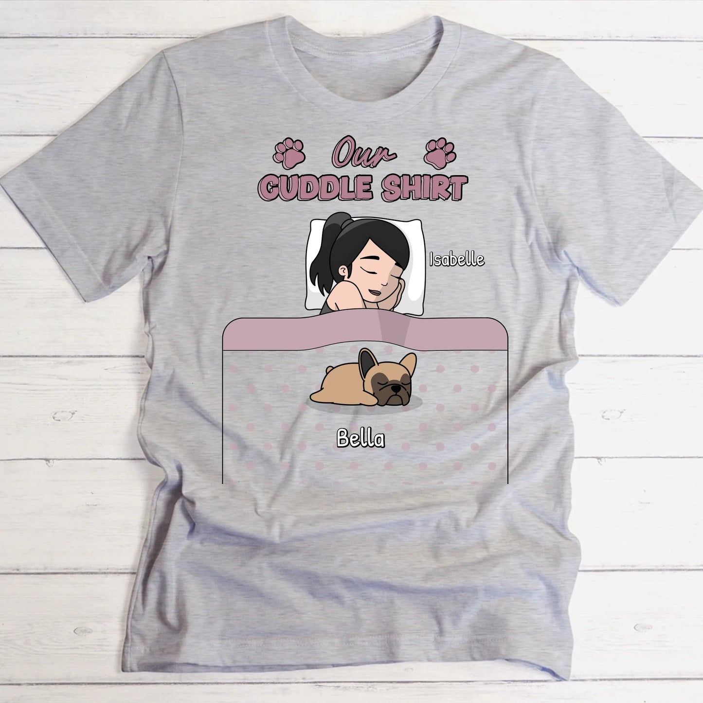 Cuddle time with pets Single - Personalised T-Shirt