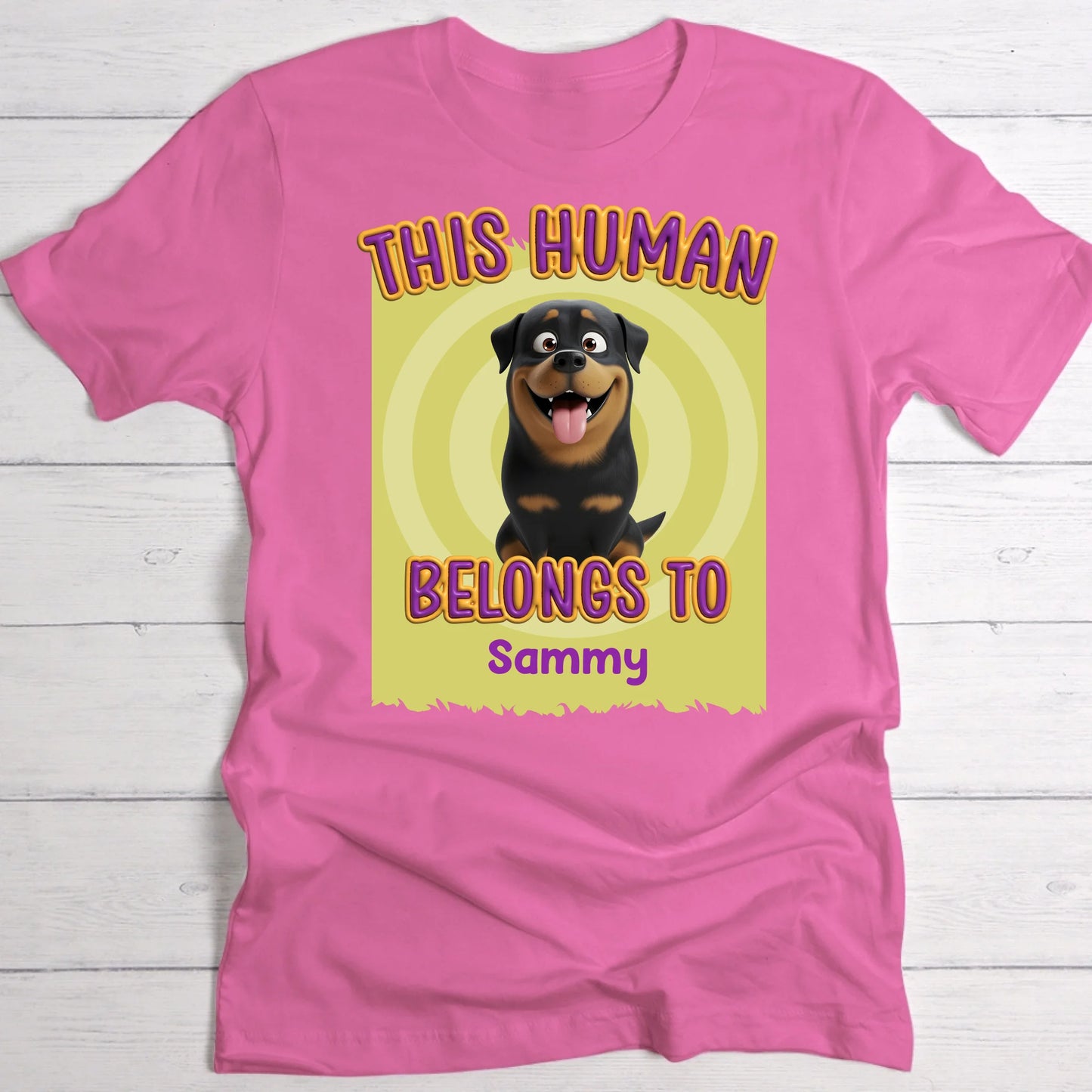 This human belongs to me - Personalised T-Shirt