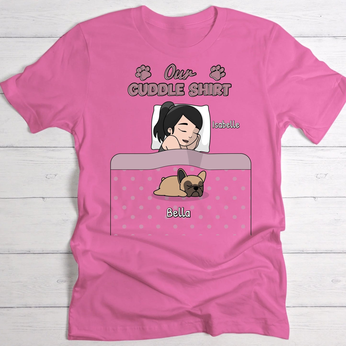 Cuddle time with pets Single - Personalised T-Shirt