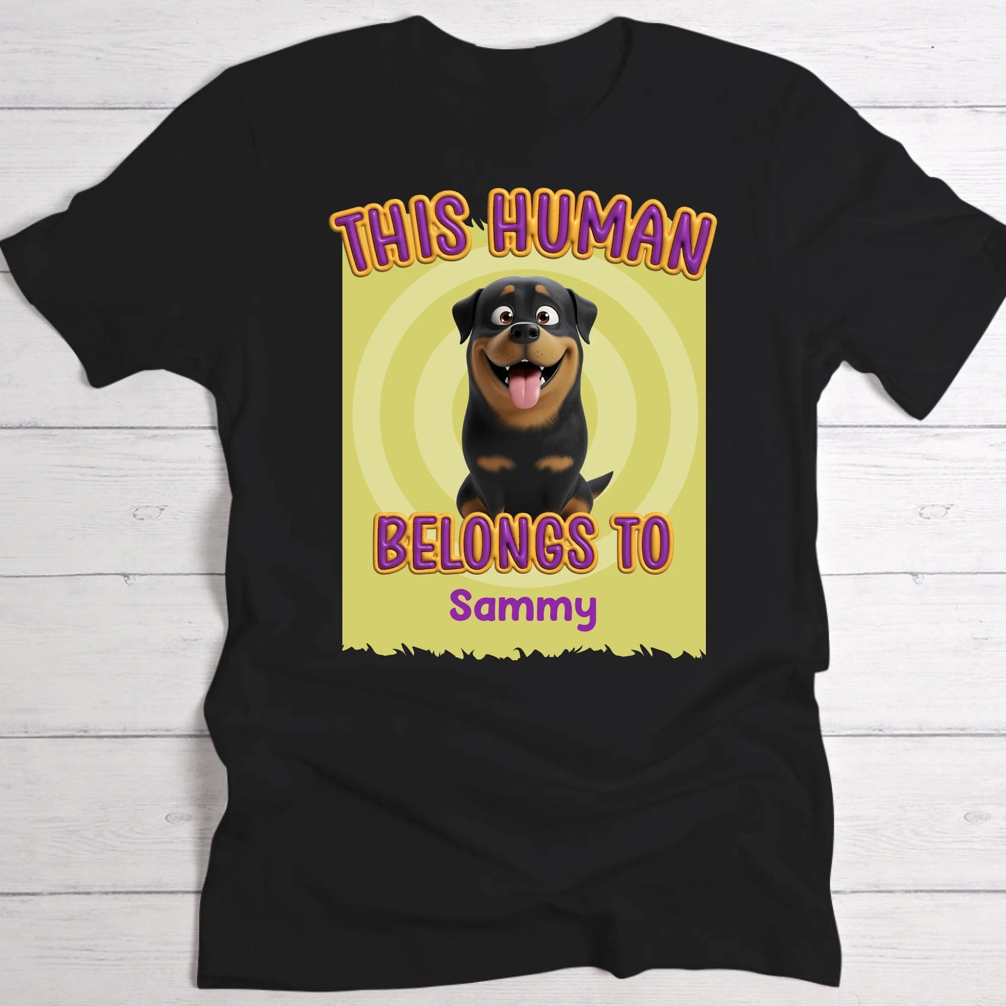 This human belongs to me - Personalised T-Shirt