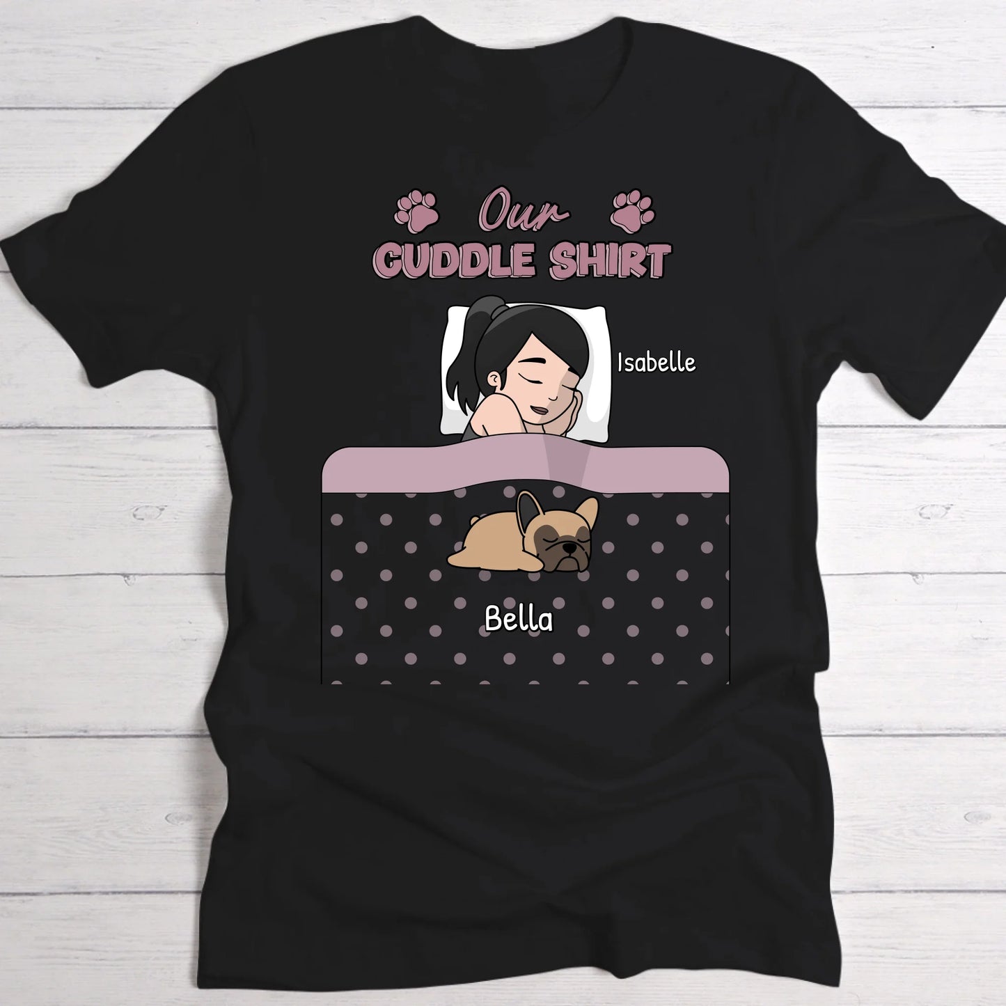 Cuddle time with pets Single - Personalised T-Shirt