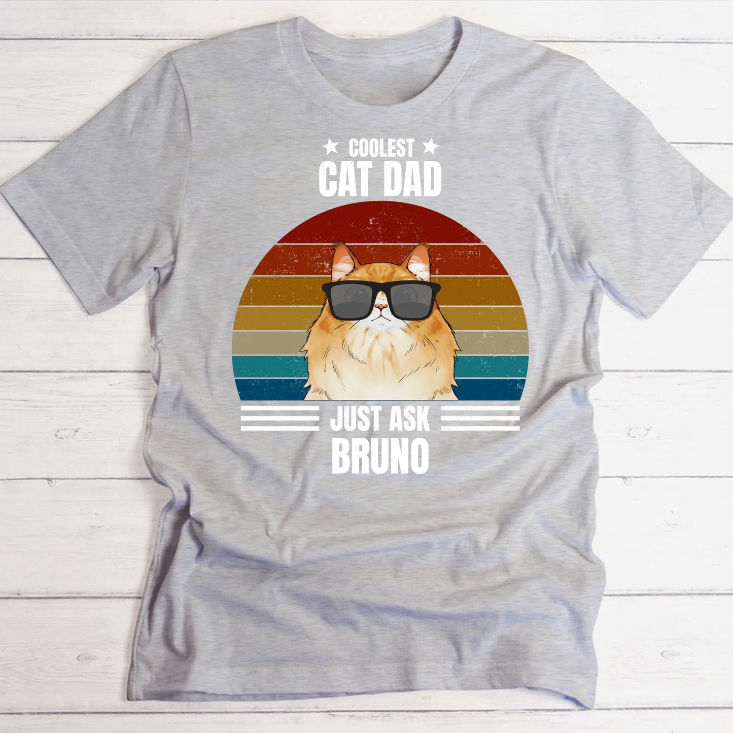 Coolest cat dad - Personalised T-Shirt