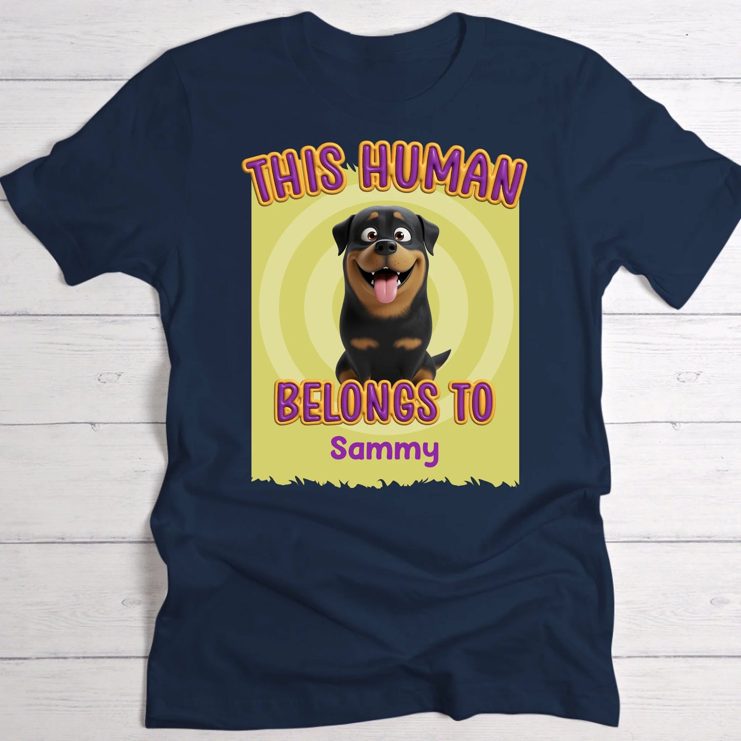 This human belongs to me - Personalised T-Shirt