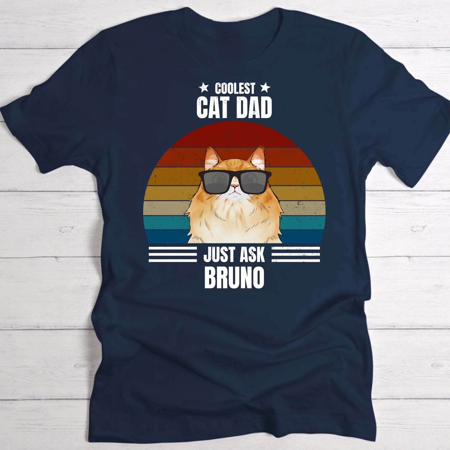 Coolest cat dad - Personalised T-Shirt