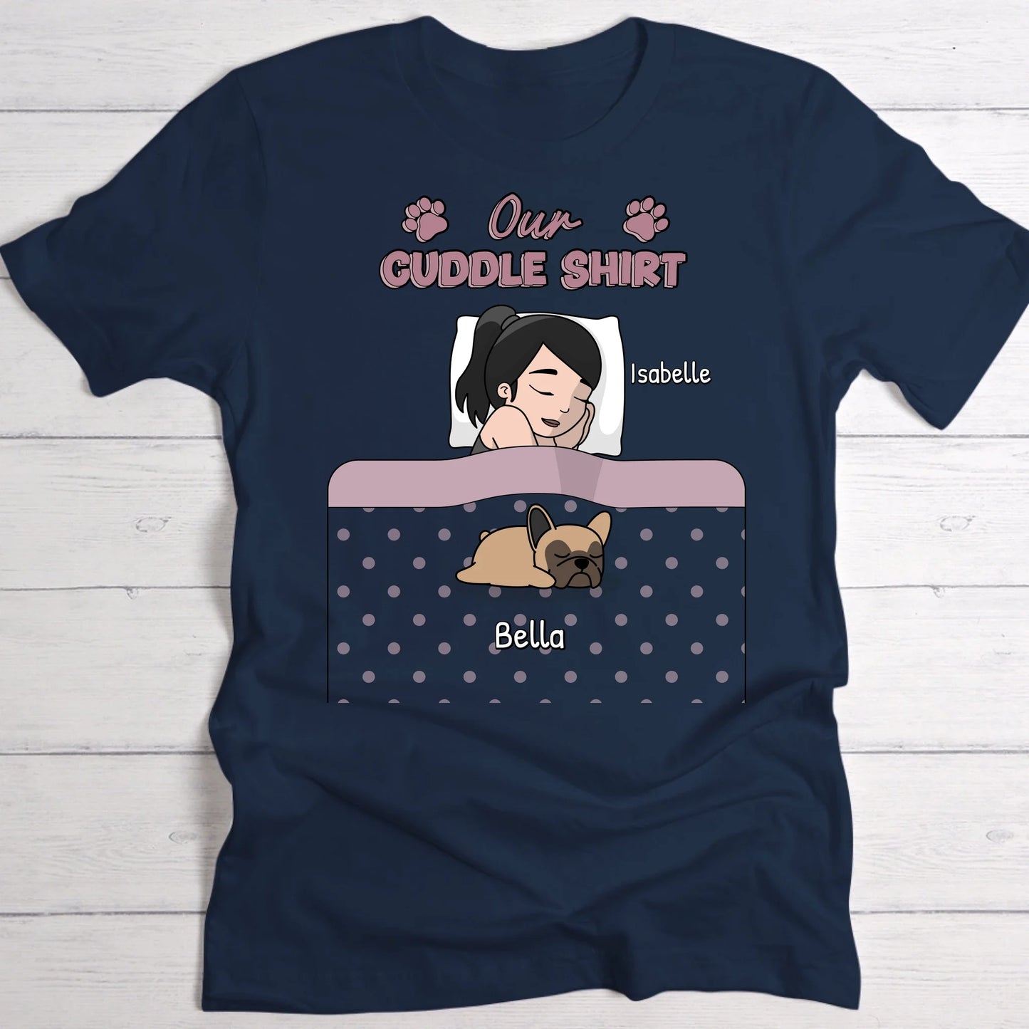 Cuddle time with pets Single - Personalised T-Shirt