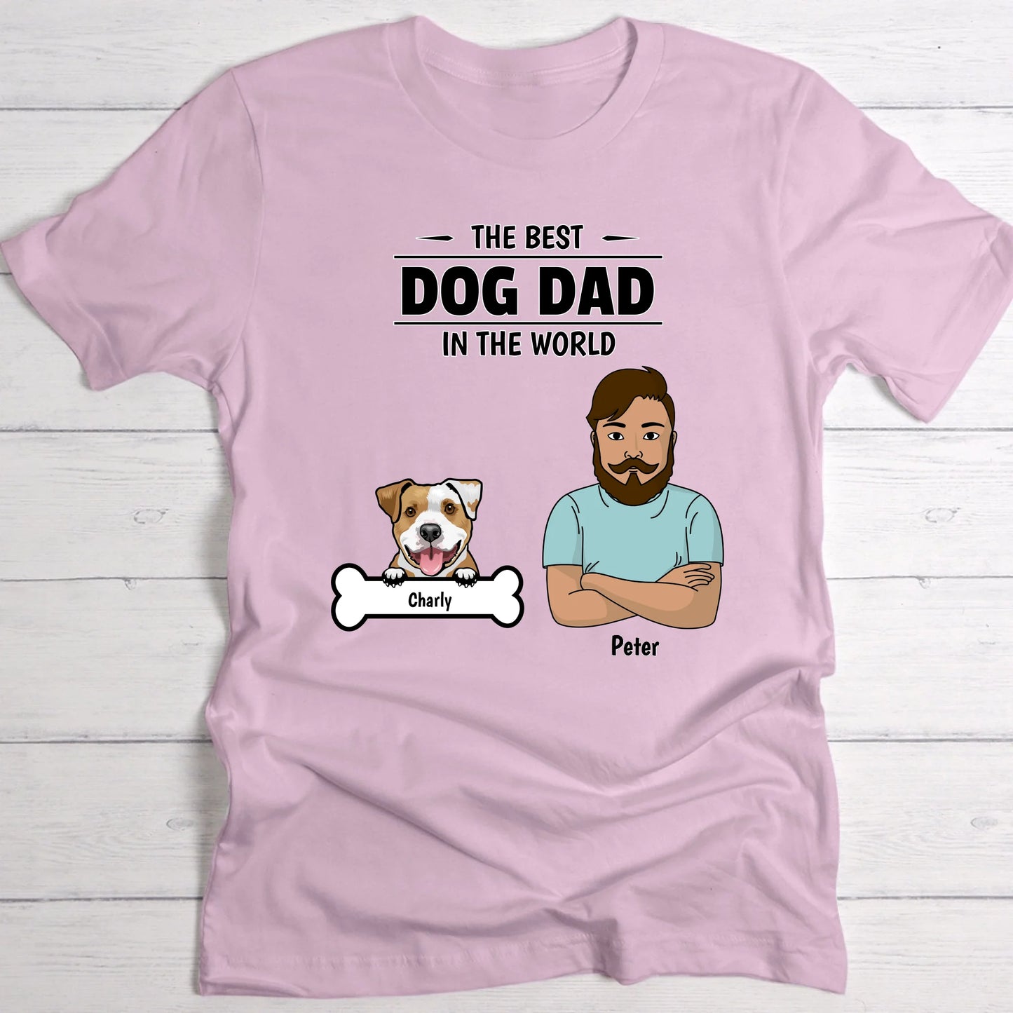 Best Dog Dad in the world - Personalised T-Shirt
