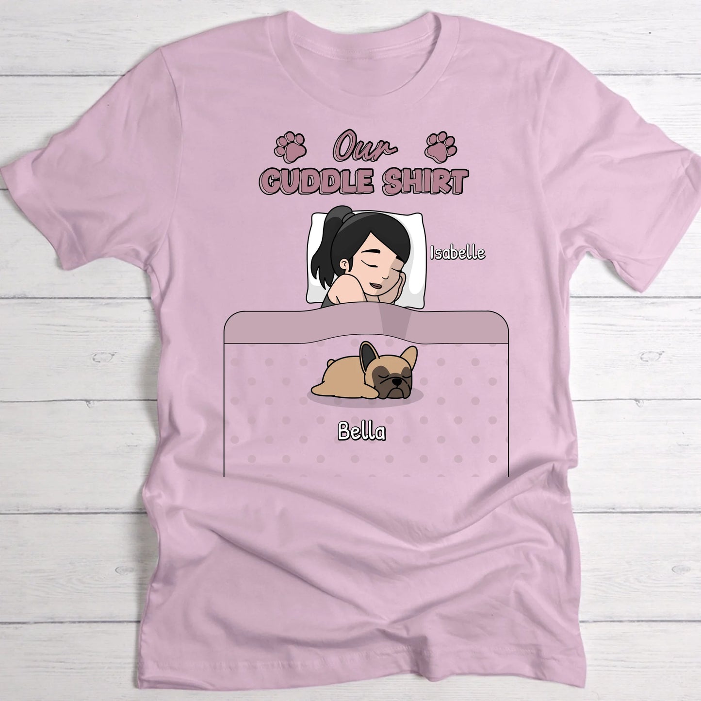 Cuddle time with pets Single - Personalised T-Shirt