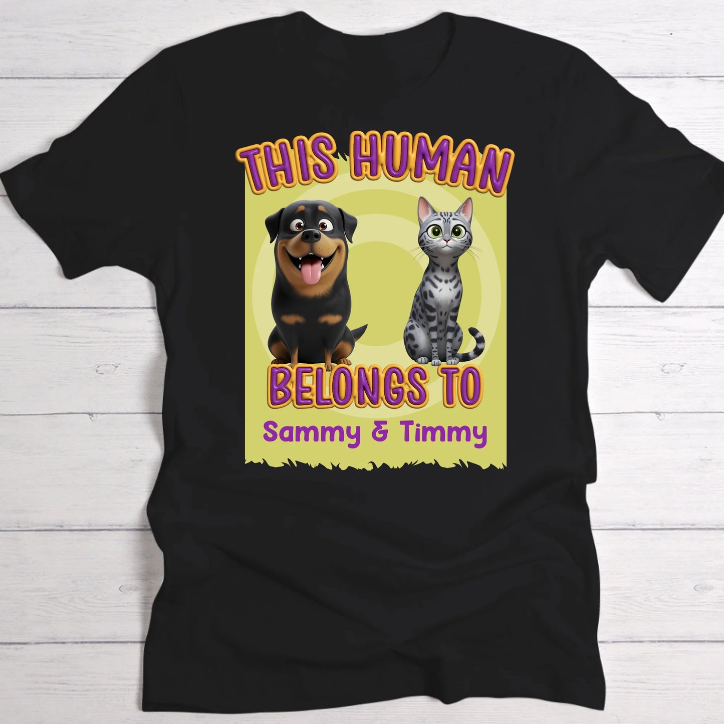 This human belongs to me - Personalised T-Shirt